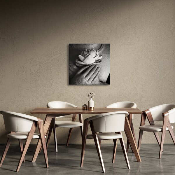 Obraz - Lotos v rukou Buddhy (30x30 cm)