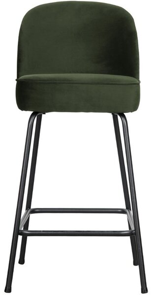 Hoorns Tmavě zelená sametová barová židle Tergi 65 cm