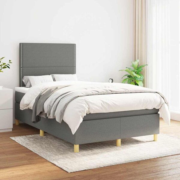 Box spring postel s matrací tmavě šedá 120x190 cm textil 3269924