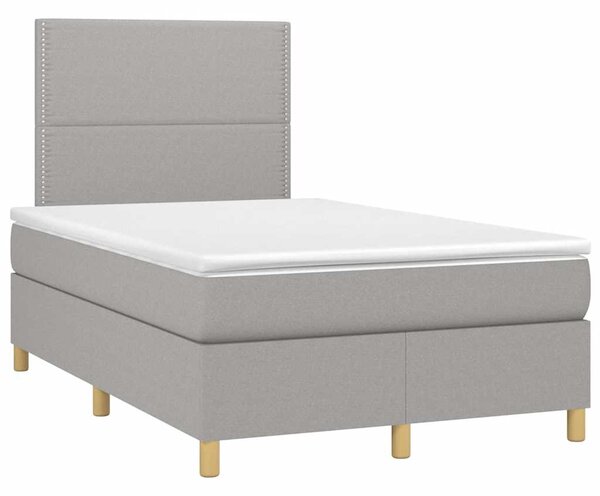 Box spring postel s matrací světle šedá 120x190 cm textil 3269923