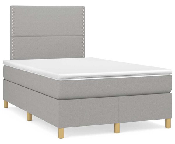 Box spring postel s matrací světle šedá 120x190 cm textil 3269923