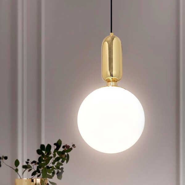 Toolight Toolight, Kovová stropní lampa skleněná APP474-1CP, zlatá, OSW-00606