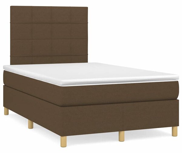 Box spring postel s matrací tmavě hnědá 120x190 cm textil 3269933
