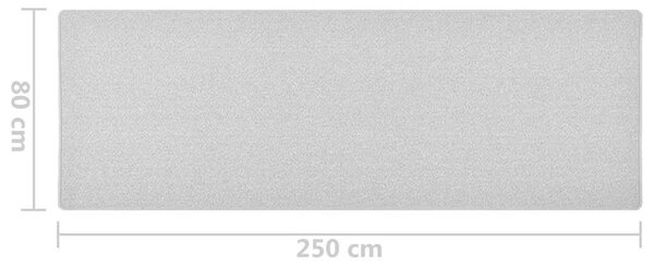 Běhoun světle šedý 80 x 250 cm 326995