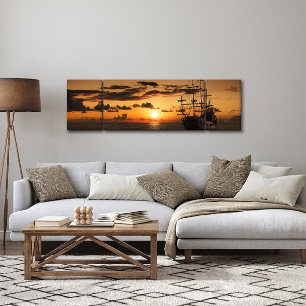 Obraz - Pirátská loď (170x50 cm)