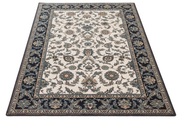 Kusový koberec vlněný Agnella Isfahan Anafi Granat Béžový Modrý Rozměr: 100x180 cm