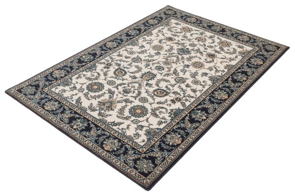 Kusový koberec vlněný Agnella Isfahan Anafi Granat Béžový Modrý Rozměr: 100x180 cm