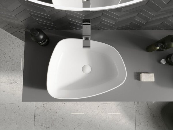Mexen Ono umyvadlo na desku z konglomerátu 51 x 39 cm, bílá - 23045101