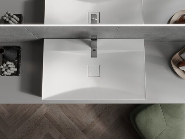 Mexen Poli umyvadlo na desku z konglomerátu 1/O 80 x 48 cm, bílá - 23028001