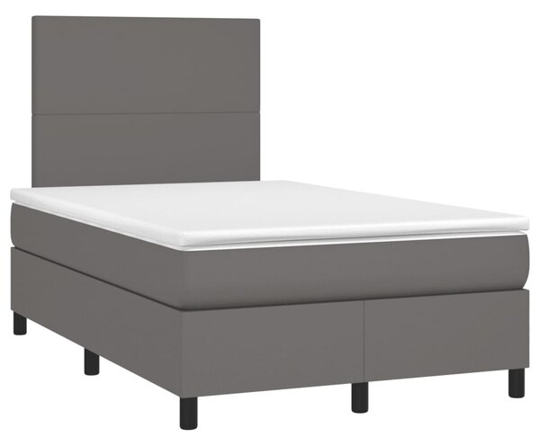 Box spring postel s matrací šedá 120x190 cm umělá kůže 3269969