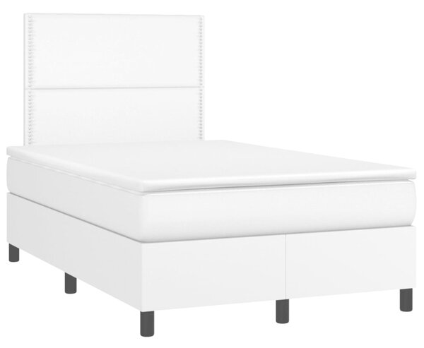 Box spring postel s matrací bílá 120x190 cm umělá kůže 3269972