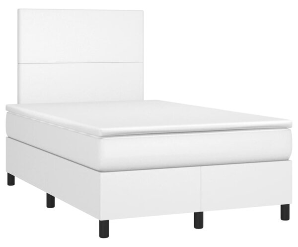 Box spring postel s matrací bílá 120x190 cm umělá kůže 3269966