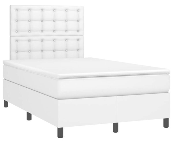 Box spring postel s matrací bílá 120x190 cm umělá kůže 3269978