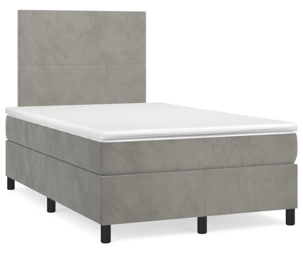Box spring postel s matrací světle šedá 120x190 cm samet 3269983