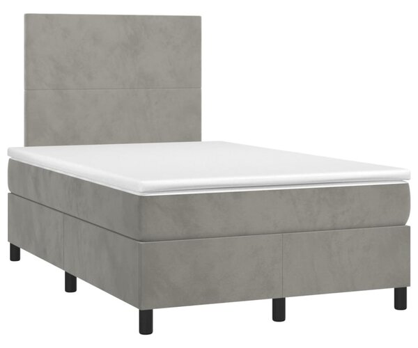 Box spring postel s matrací světle šedá 120x190 cm samet 3269983