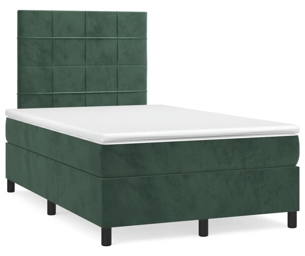 Box spring postel s matrací tmavě zelená 120x190 cm samet 3269998