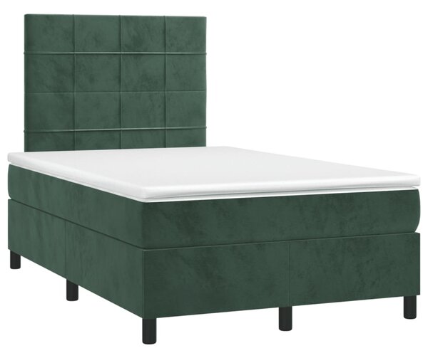 Box spring postel s matrací tmavě zelená 120x190 cm samet 3269998