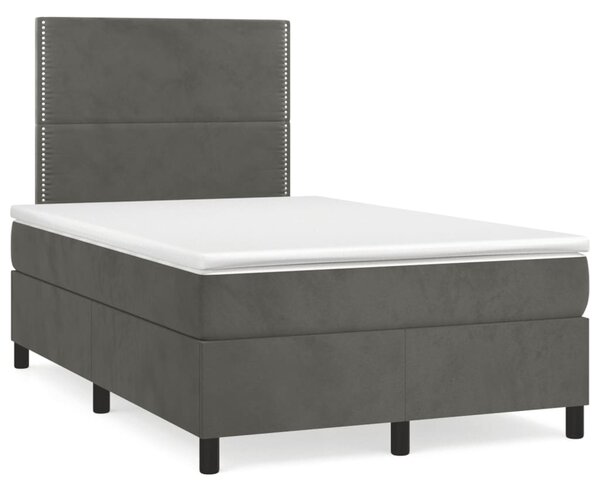 Box spring postel s matrací tmavě šedý 120x190 cm samet 3269990