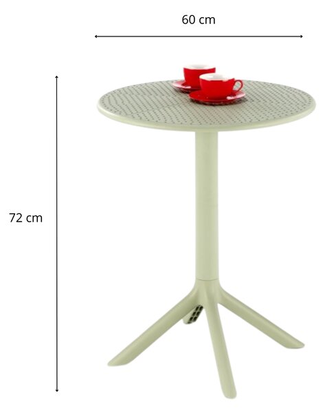 HALMAR Zahradní kulatý stůl CALVO 60 cm mintově zelený