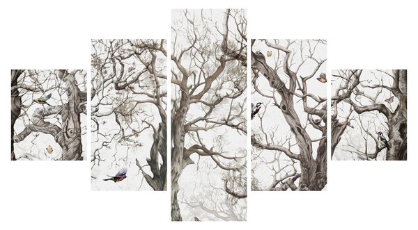 Obraz - Lesní vzor, kresba (125x70 cm)