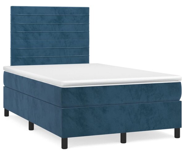 Box spring postel s matrací tmavě modrá 120x190 cm samet 3270005