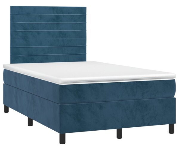 Box spring postel s matrací tmavě modrá 120x190 cm samet 3270005