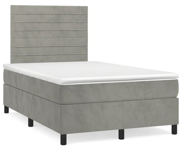 Box spring postel s matrací světle šedá 120x190 cm samet 3270001