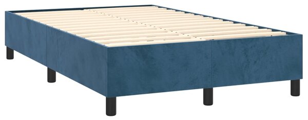 Box spring postel s matrací tmavě modrá 120x190 cm samet 3270005