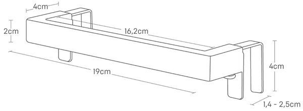 Bílý kovový závěsný držák na utěrky Yamazaki Tower 19 cm