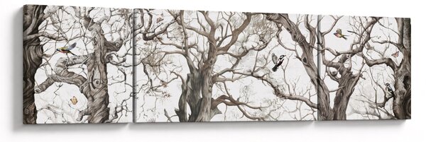 Obraz - Lesní vzor, kresba (170x50 cm)