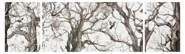 Obraz - Lesní vzor, kresba (170x50 cm)