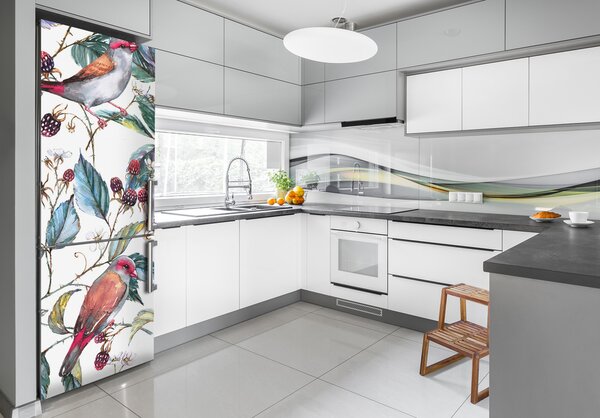 Nálepka fototapeta lednička Ptáci a ostružiny FridgeStick-70x190-f-120845850