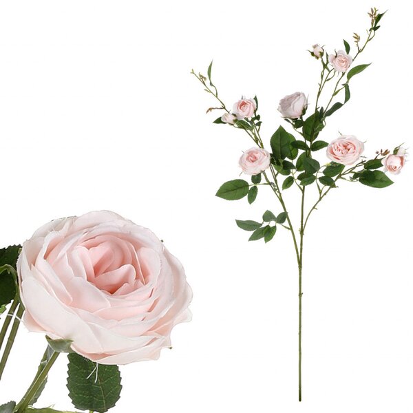 Růže s devíti květy, barva růžová, umělá květina KT7908-PINK