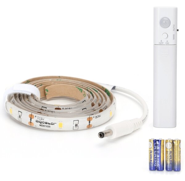 Aigostar - LED Stmívatelný pásek se senzorem 1m LED/2W/4xAAA 3000K IP65