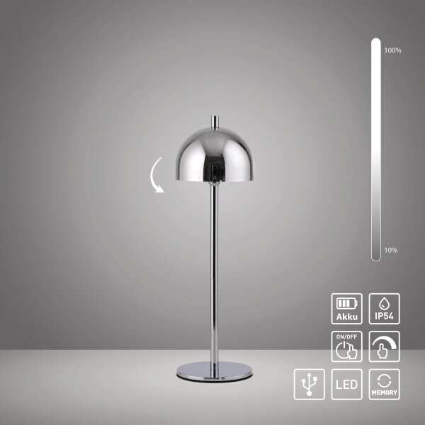 Schöner Wohnen 19244-17 - LED Stm. stolní lampa BELLIS LED/2,5W/5V IP54 chrom