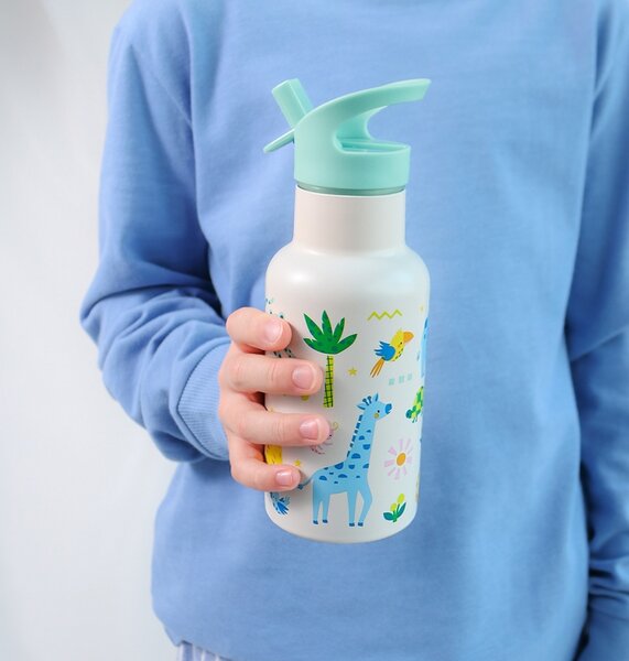 A Little Lovely Company - nerezová láhev na pití, 350 ml – džungle