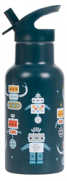 A Little Lovely Company - nerezová láhev na pití, 350 ml – roboti