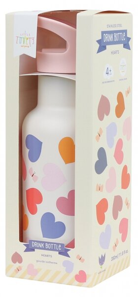 A Little Lovely Company - nerezová láhev na pití, 350 ml – srdce