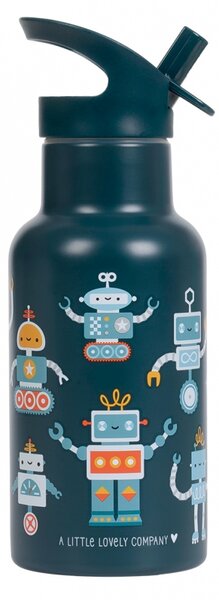 A Little Lovely Company - nerezová láhev na pití, 350 ml – roboti