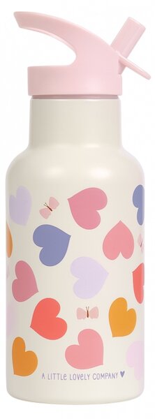 A Little Lovely Company - nerezová láhev na pití, 350 ml – srdce