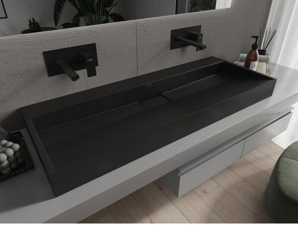 Mexen Ava umyvadlo na desku z konglomerátu B/O 120 x 46 cm, černá - 23011270
