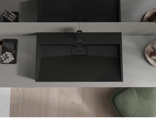 Mexen Ava umyvadlo na desku z konglomerátu 1/O 80 x 46 cm, černá - 23018071
