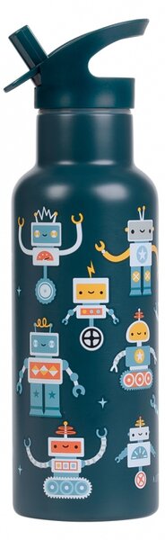 A Little Lovely Company - nerezová láhev na pití, 500 ml – roboti
