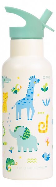 A Little Lovely Company - nerezová láhev na pití, 500 ml – džungle