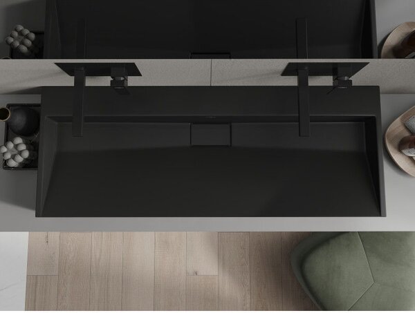Mexen Ava umyvadlo na desku z konglomerátu B/O 120 x 46 cm, černá - 23011270