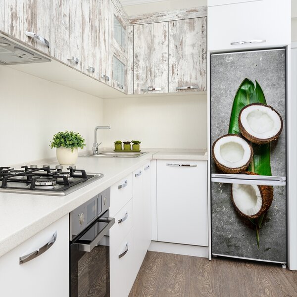 Nálepka na ledničku fototapeta Kokos na listu FridgeStick-70x190-f-120962660