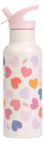 A Little Lovely Company - nerezová láhev na pití, 500 ml – srdce