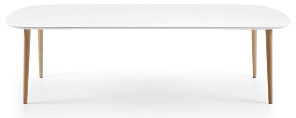 Bílý lakovaný rozkládací jídelní stůl Kave Home Oqui 160/260 x 100 cm