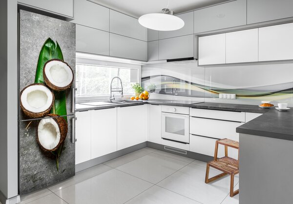 Nálepka na ledničku fototapeta Kokos na listu FridgeStick-70x190-f-120962660