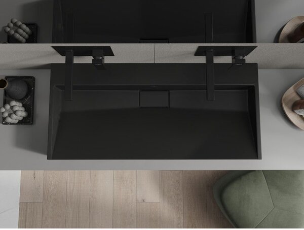 Mexen Ava umyvadlo na desku z konglomerátu B/O 100 x 46 cm, černá - 23011070